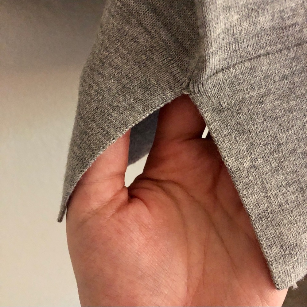 LOFT Long Gray V-Neck Wool Blend Cardigan Sweater - Picture 4 of 6